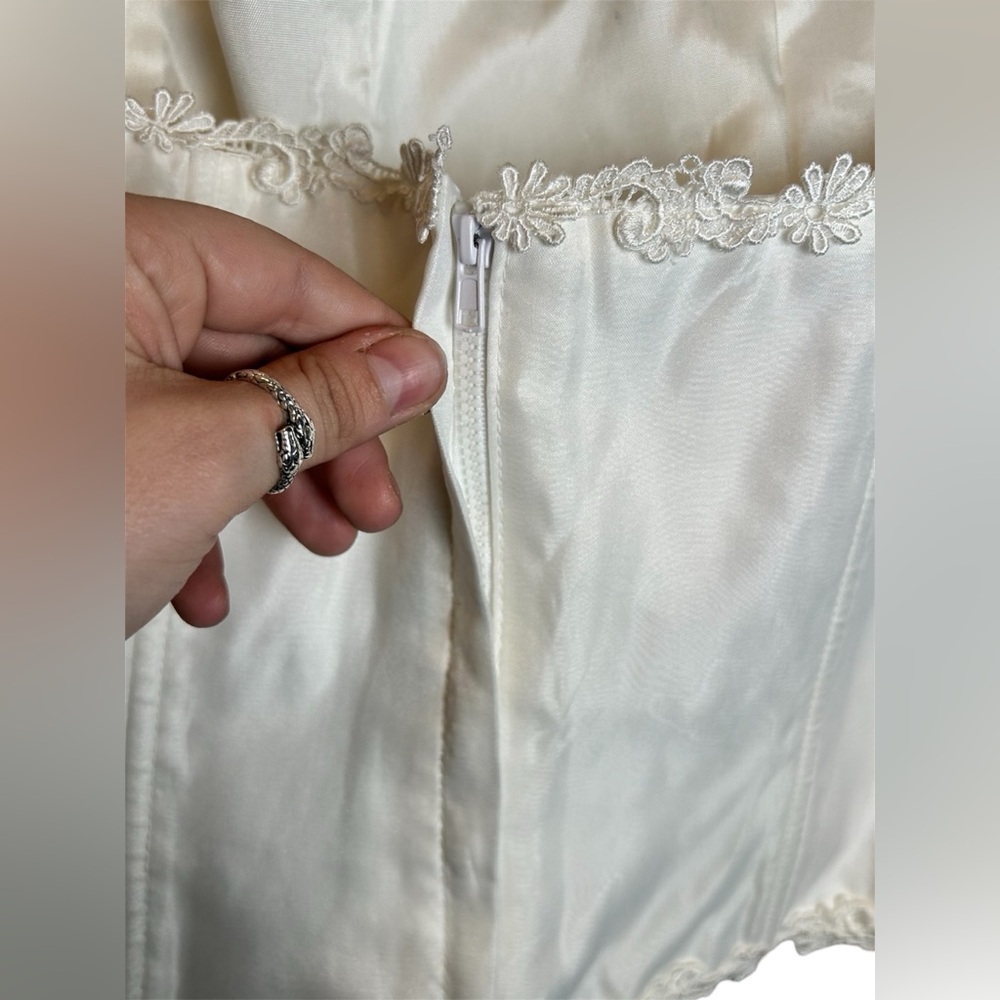 NWT Vintage Y2K Scott McClintock White Bridal Embroidered Chiffon Bustier 16 - Picture 5 of 8